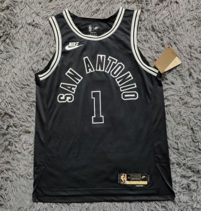 1 Wembanyama San Antonio Spurs 2022-23 Classic Edition Black Jersey player version